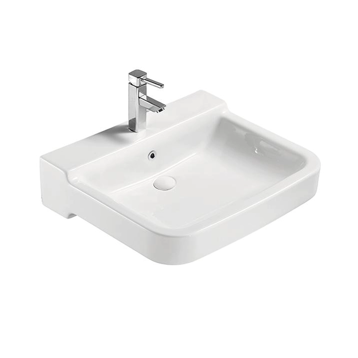 25 inch bathroom ADA sink for barrier-free bathrooms wheelchair ceramic bathroom sink with concave front edge, side elbow rests